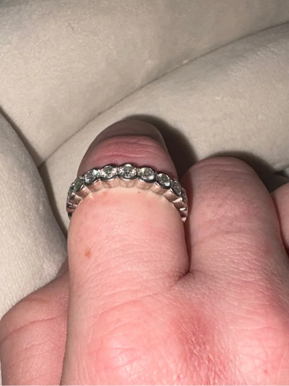 Natural 2Ct Ice Blue Diamond Eternity Ring